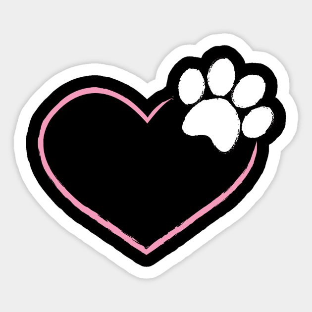 Cute Love Dog Paw Print Funny Dog Animal Lovers Sticker by BUBLTEES